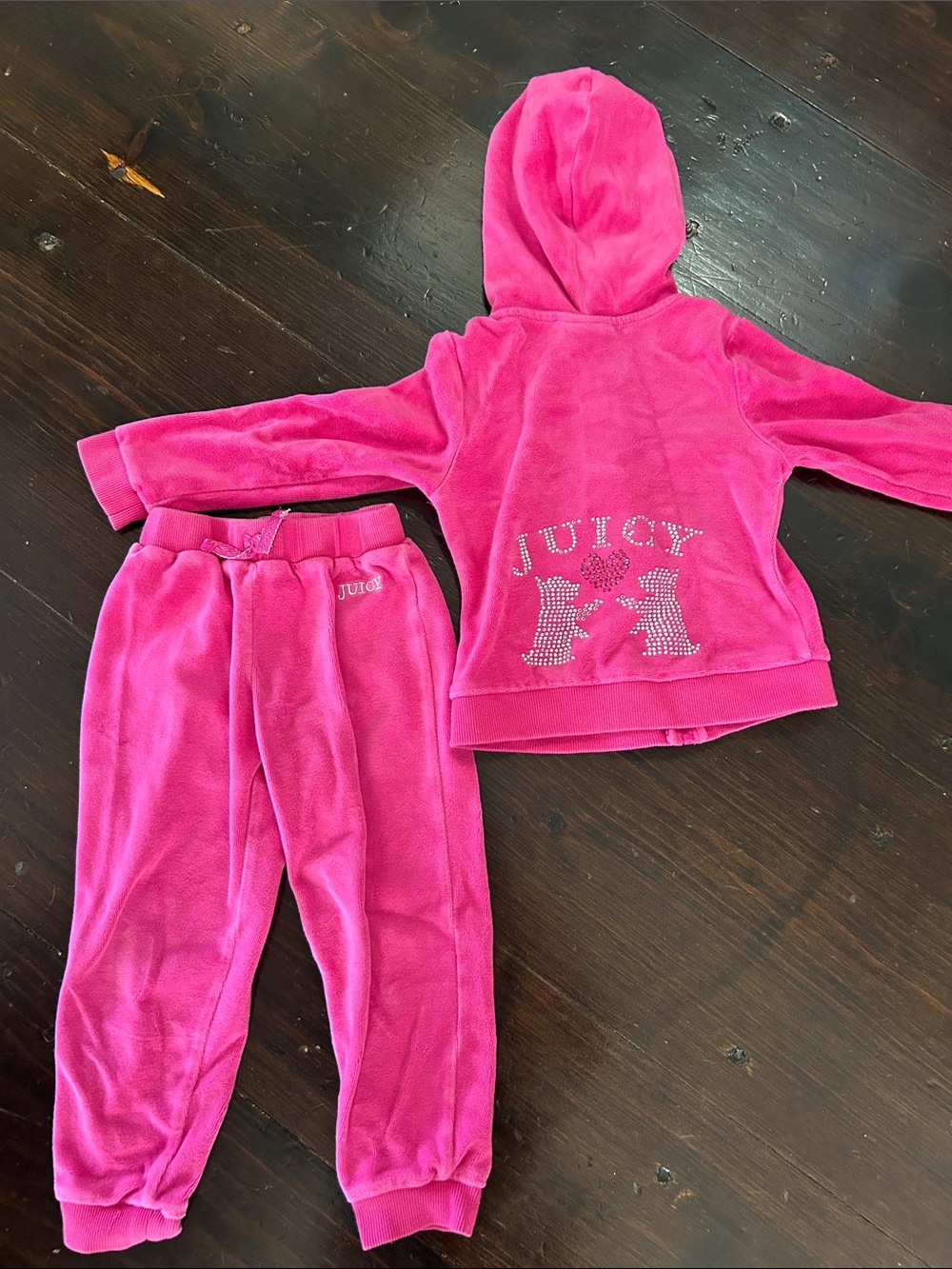 Juicy Couture Bright Pink Velour Hoodie & Joggers Set